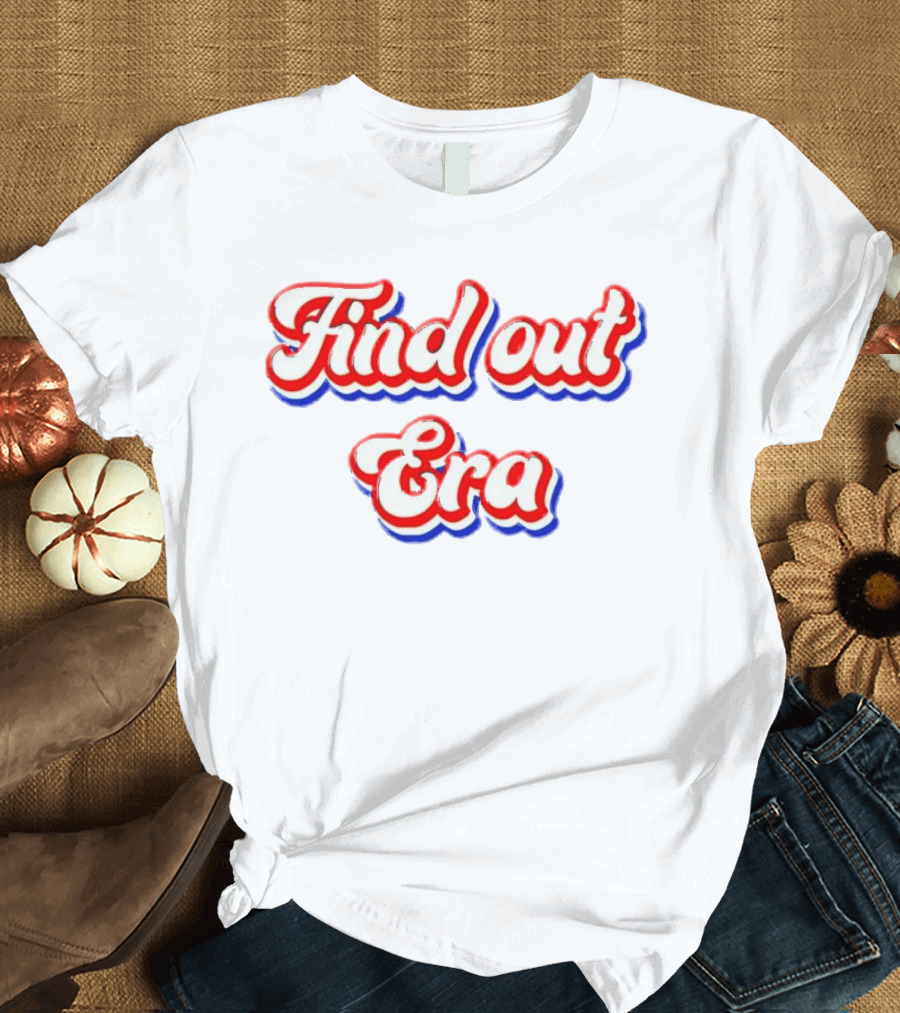 Find Out Era 3D Retro Red White Blue T-Shirt