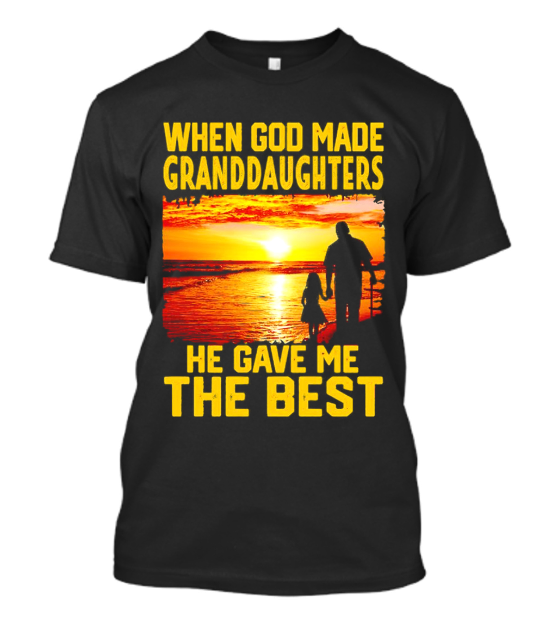 When God Made Granddaughters He Gave Me The Best Sunset Beach T-Shirt