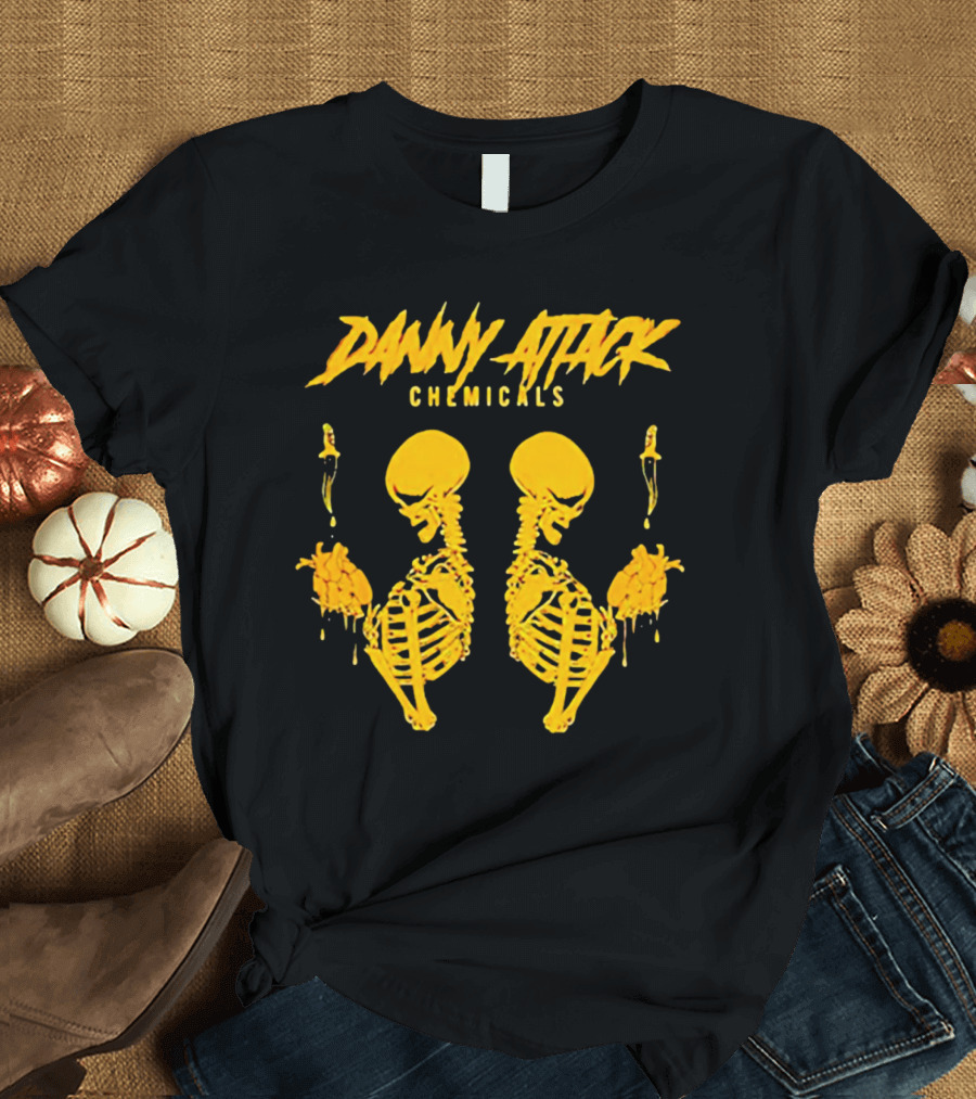 Danny Attack Chemicals Double Skeletons And Knives T-Shirt