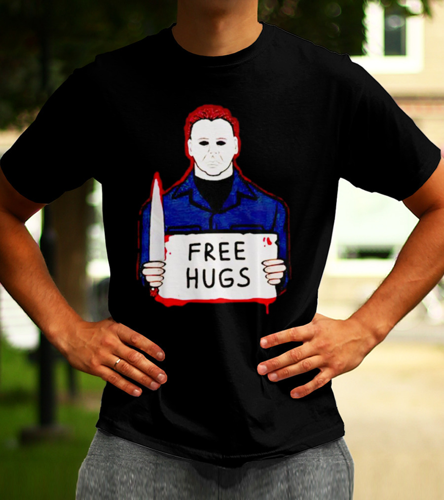 Free Hugs Michael Myers Knife Halloween Horror T-Shirt