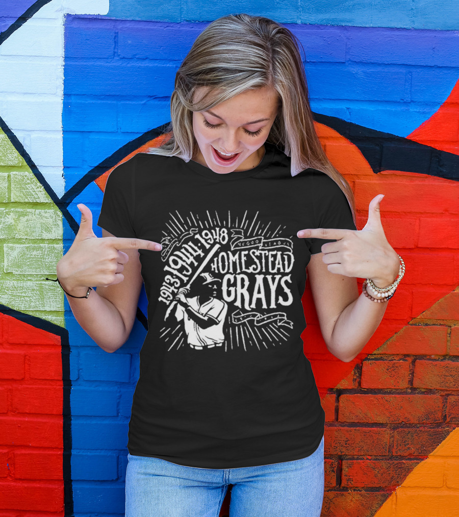 Pittsburgh Negro League Homestead Grays 1943 1944 1948 Baseball Player T-Shirt