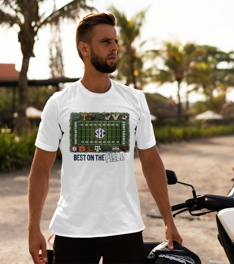 Southeastern Conference Football Best On The Field Logos And Teams T-Shirt