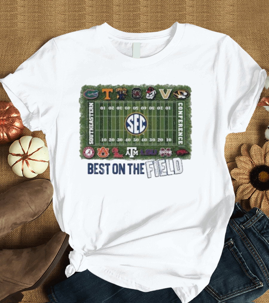 Southeastern Conference Football Best On The Field Logos And Teams T-Shirt