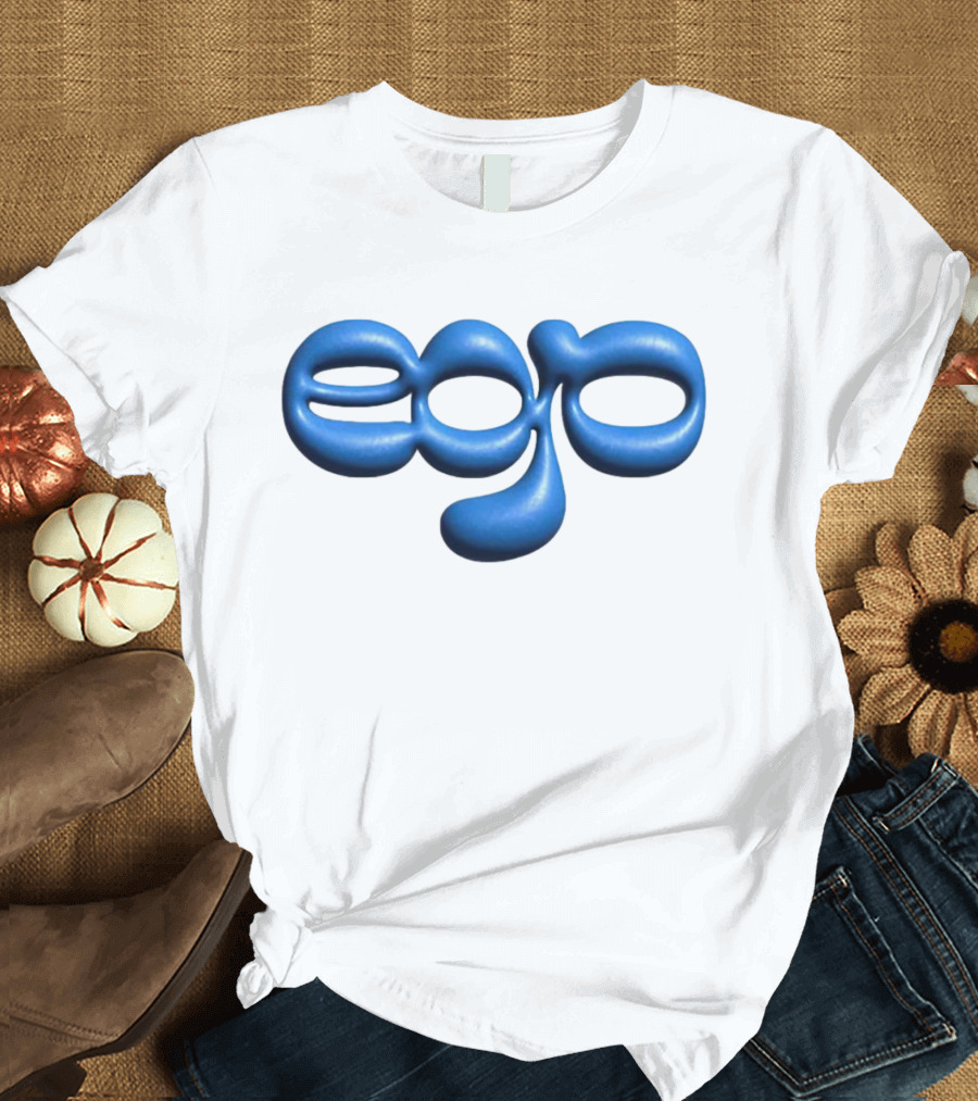 Ego Logo Blue Text T-Shirt
