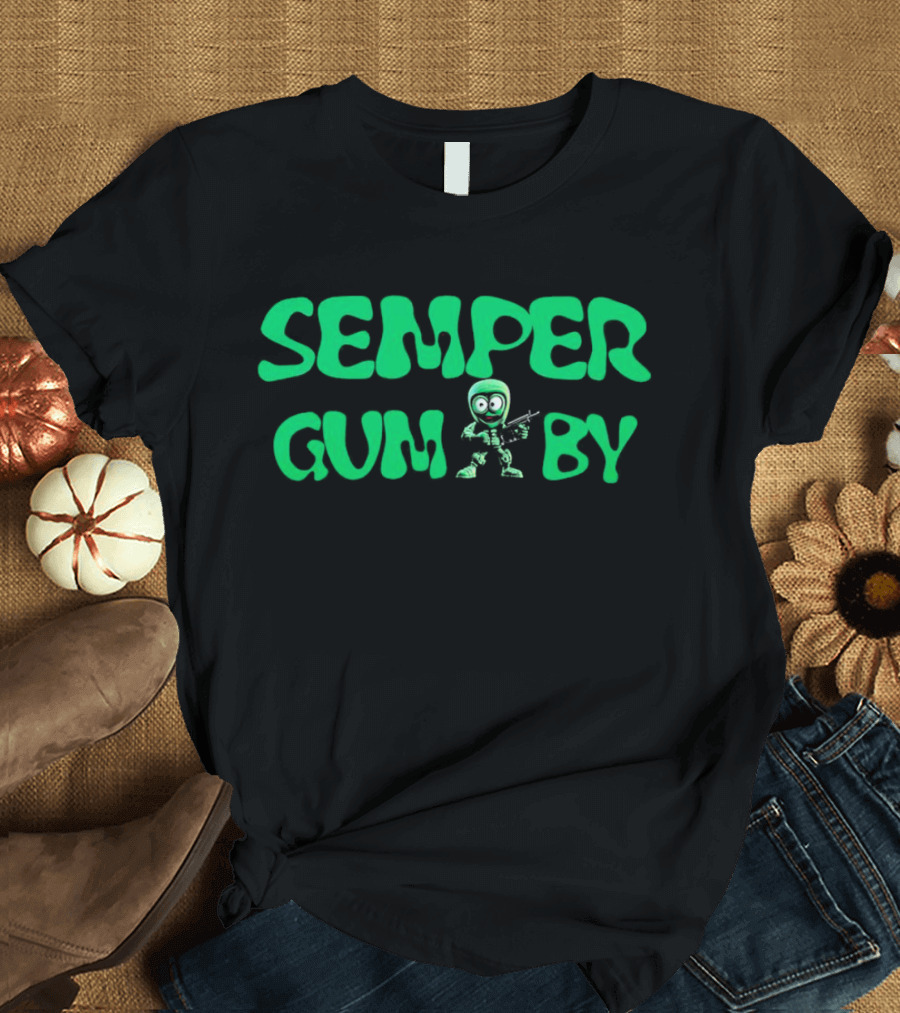 Semper Gum-by Military Cartoon Mashup T-Shirt