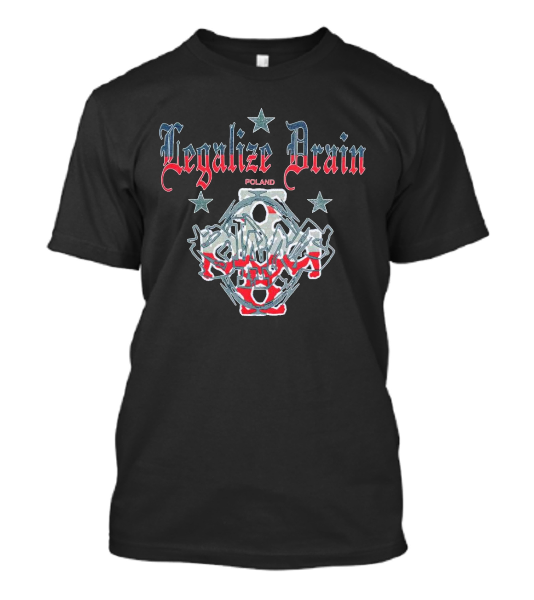 Legalize Drain Poland Stars And Chains T-Shirt