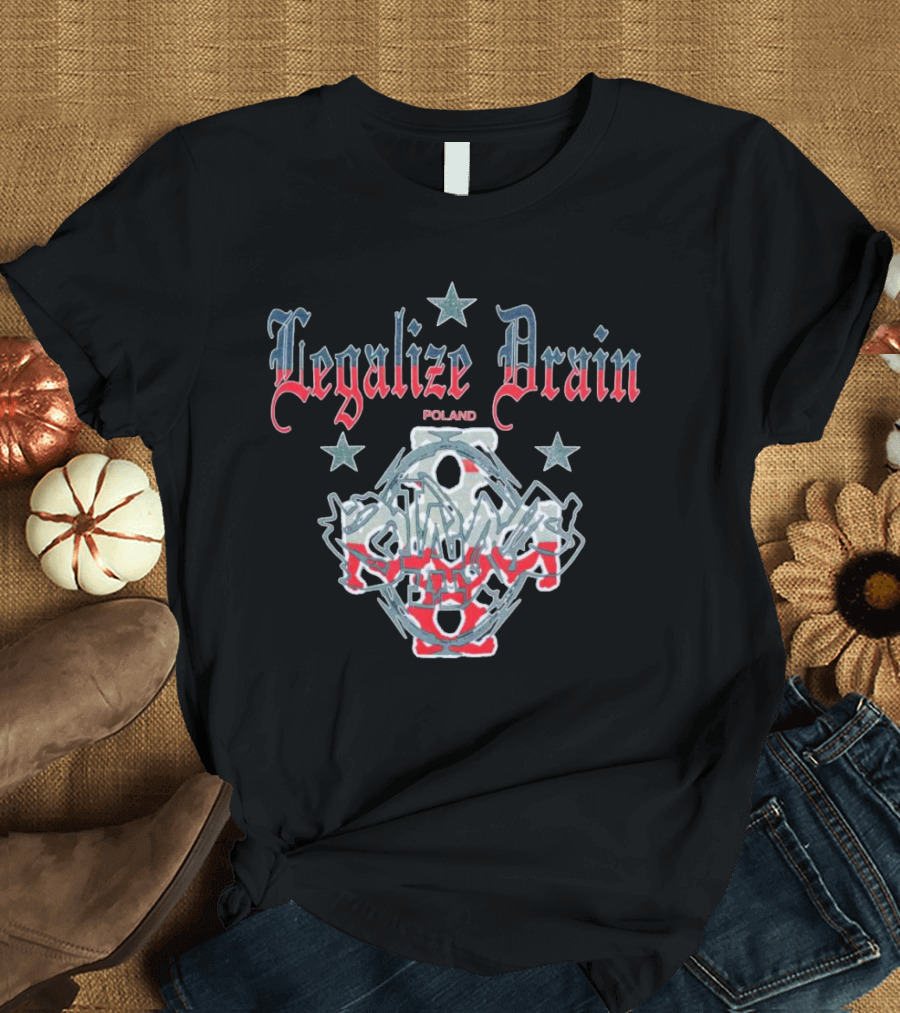 Legalize Drain Poland Stars And Chains T-Shirt