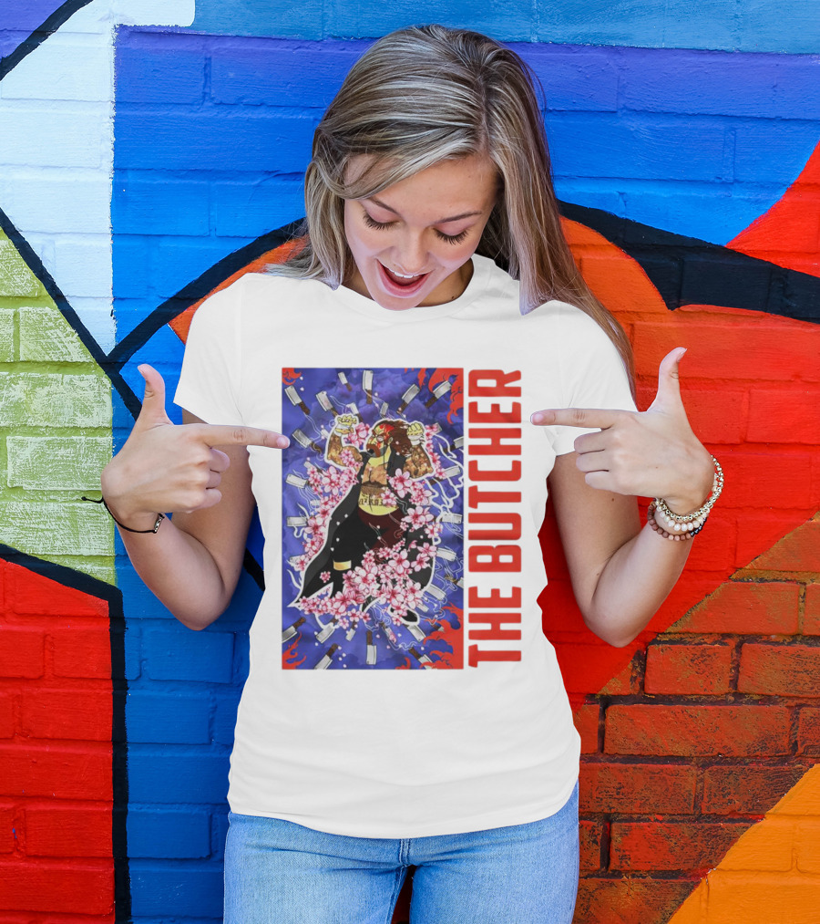 THE BUTCHER Cherry Blossom Blades Power Stance T-Shirt