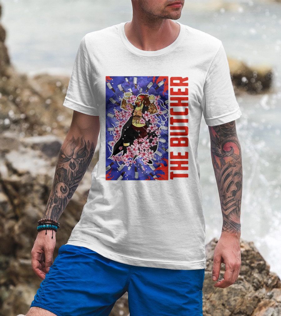 THE BUTCHER Cherry Blossom Blades Power Stance T-Shirt