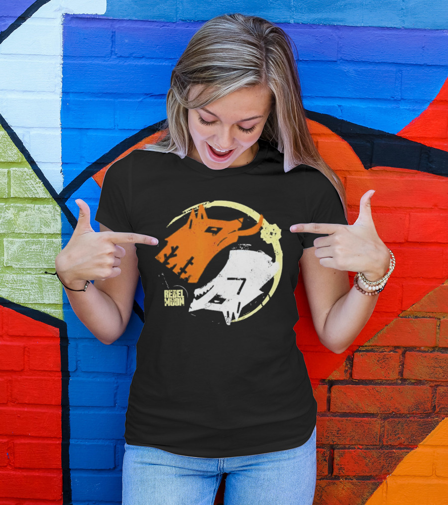 Rebel Moon Wolf Head Yin Yang T-Shirt