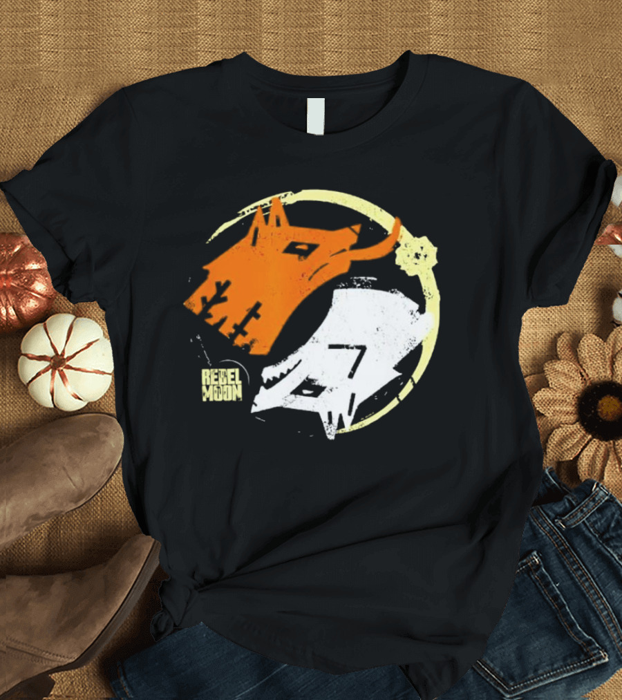 Rebel Moon Wolf Head Yin Yang T-Shirt