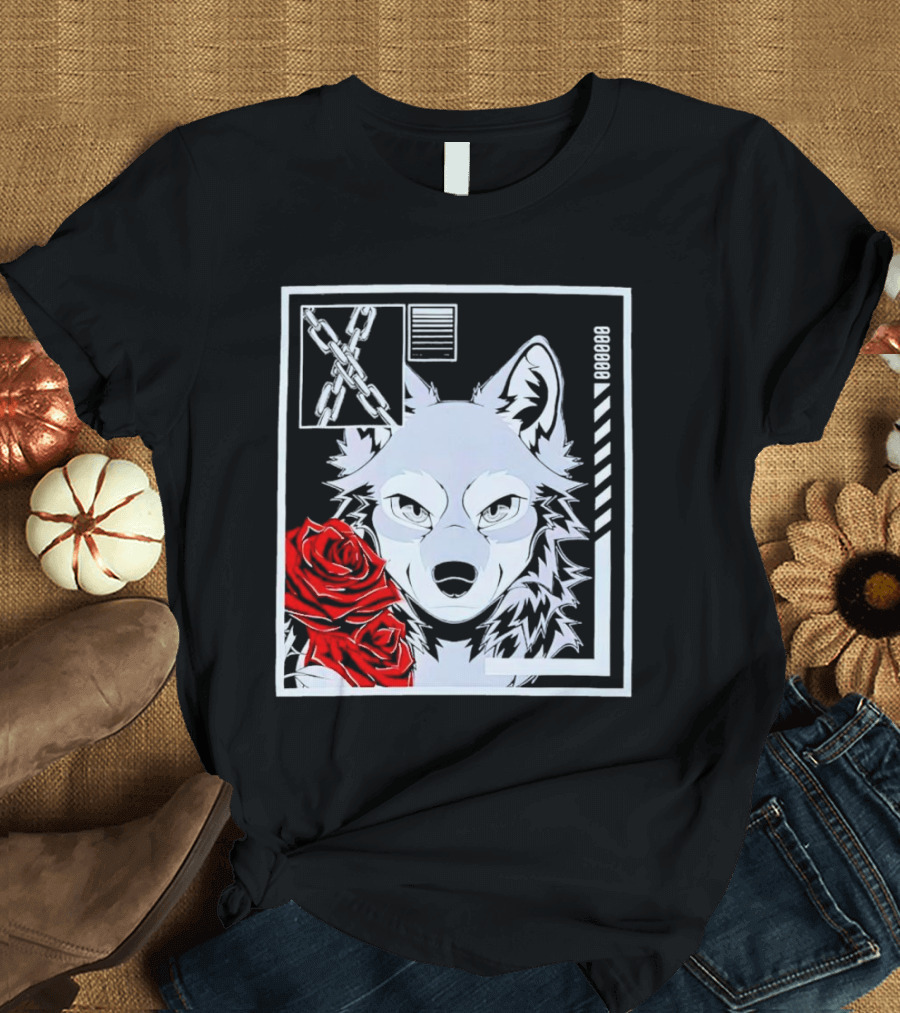 Wolf Rose Chains Red 88888 T-Shirt