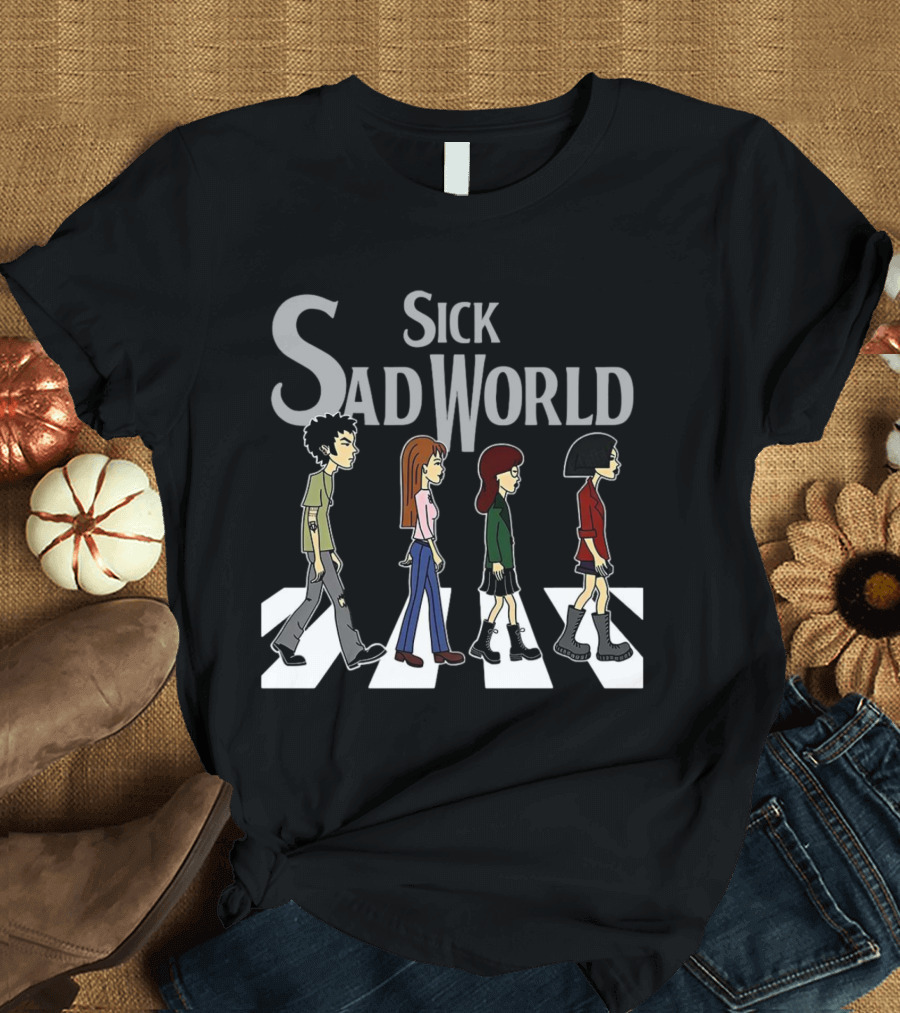 Sick Sad World Daria And Friends Abbey Road Cartoon T-Shirt
