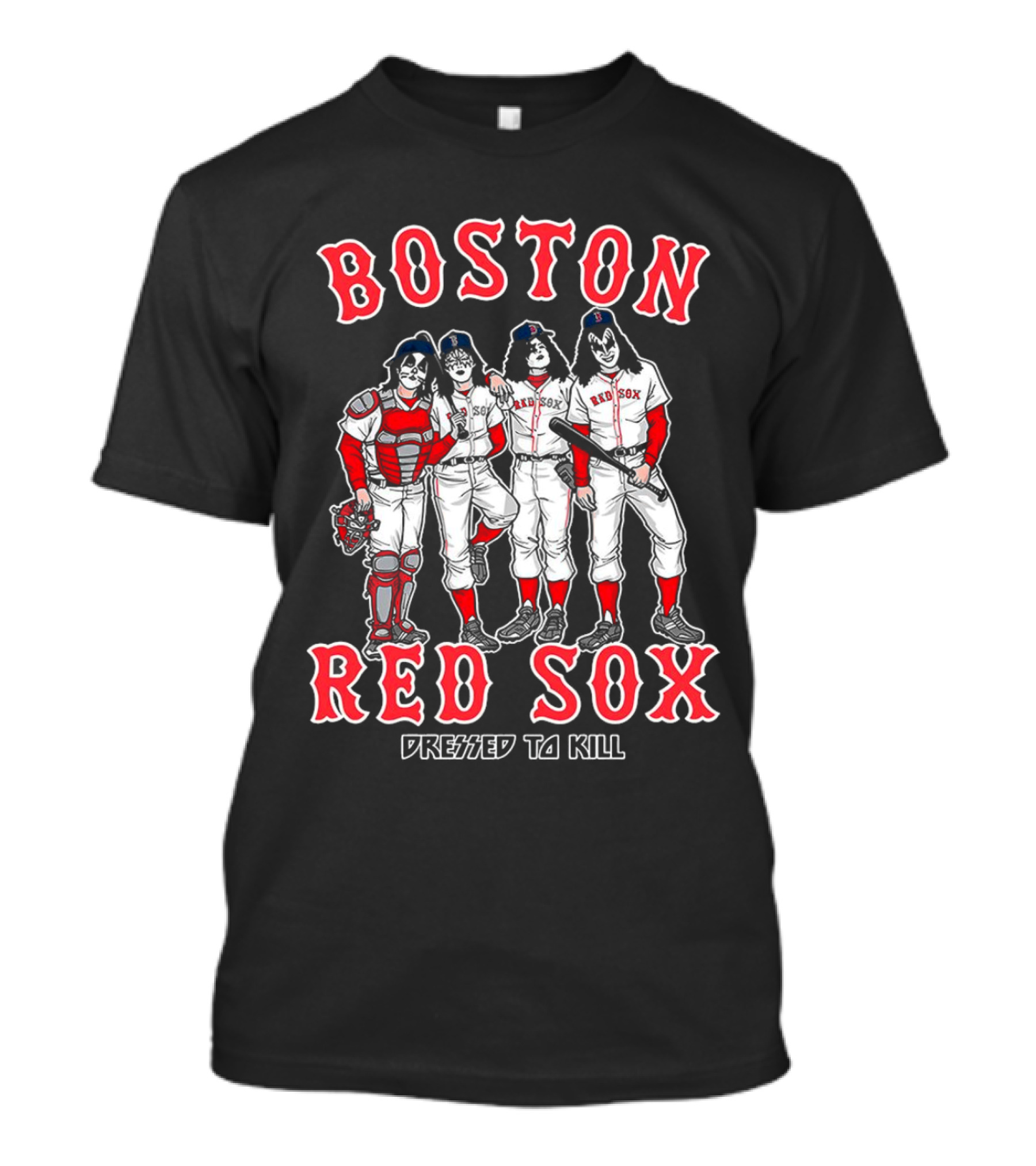 Boston Red Sox Kiss Band Members Dressed To Kill T-Shirt