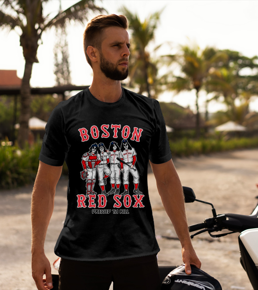 Boston Red Sox Kiss Band Members Dressed To Kill T-Shirt