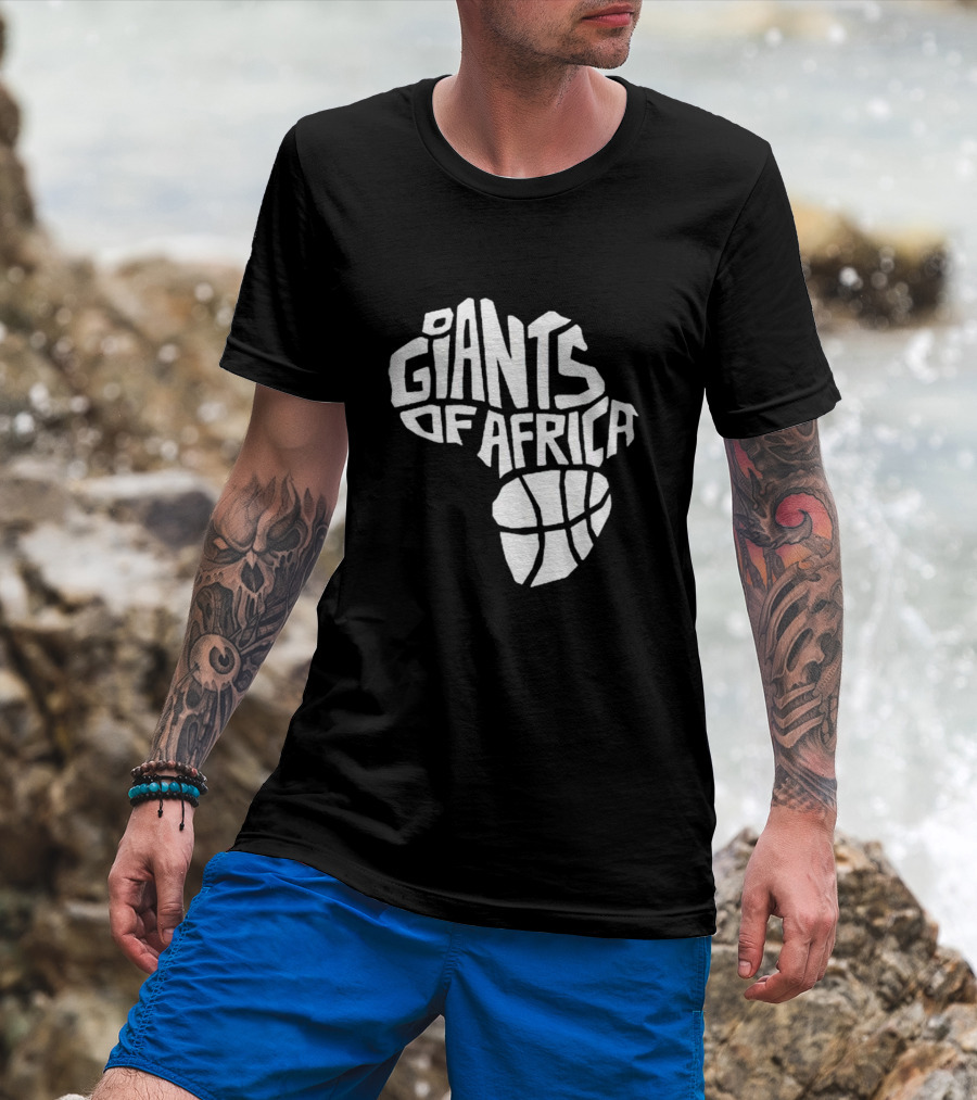 Toronto Raptors Giants Of Africa Basketball Map T-Shirt