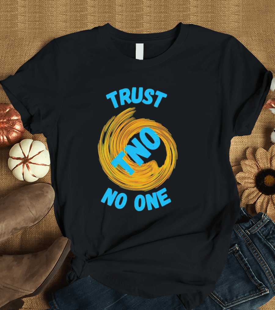 Trust No One TNO Be Careful Abstract Spiral T-Shirt