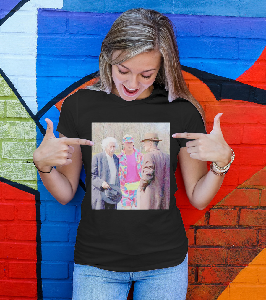 Albert Einstein Oppenheimer Ken Barbie Funny Barbenheimer Iconic Meeting T-Shirt