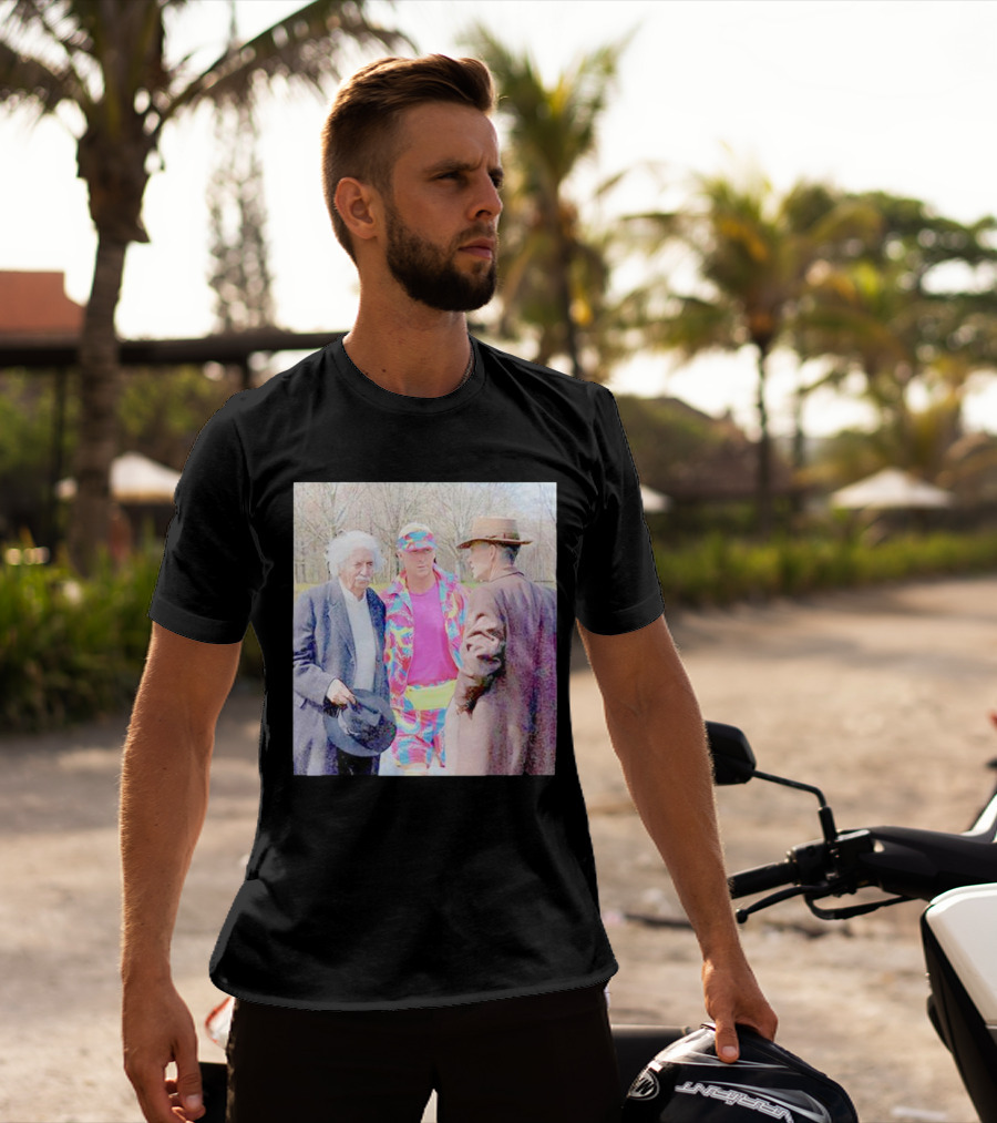 Albert Einstein Oppenheimer Ken Barbie Funny Barbenheimer Iconic Meeting T-Shirt