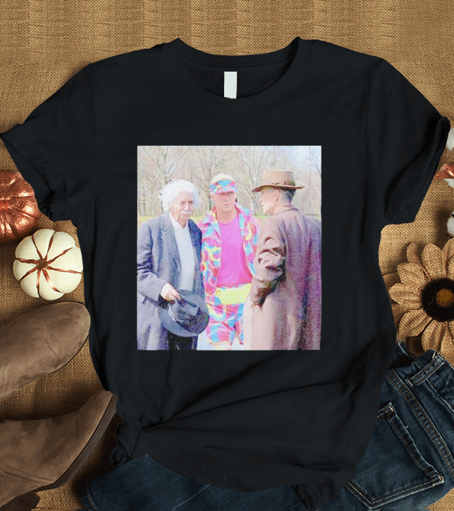 Albert Einstein Oppenheimer Ken Barbie Funny Barbenheimer Iconic Meeting T-Shirt