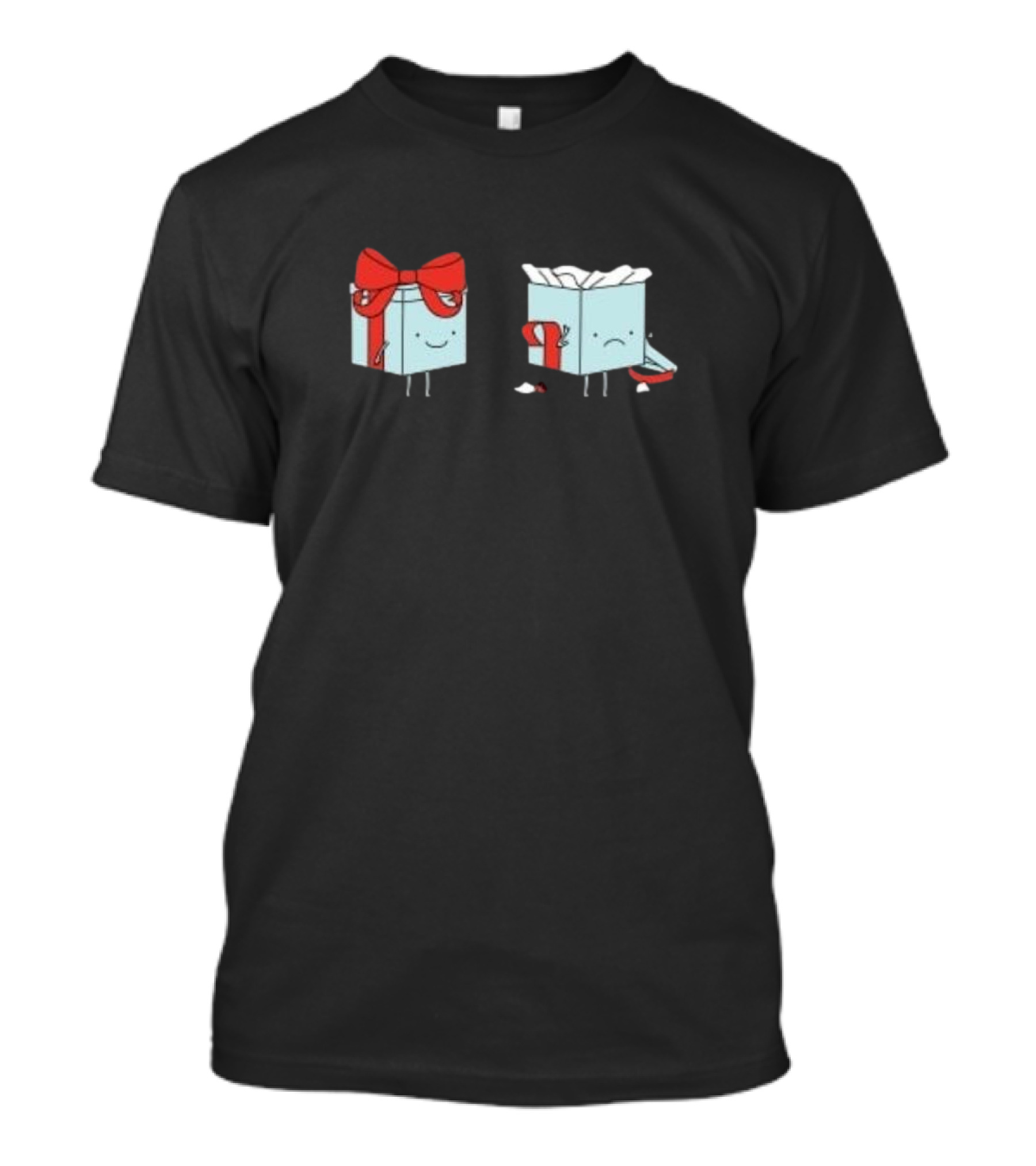 Christmas Puns Cute Gift Boxes With Bow And Torn Wrapping T-Shirt