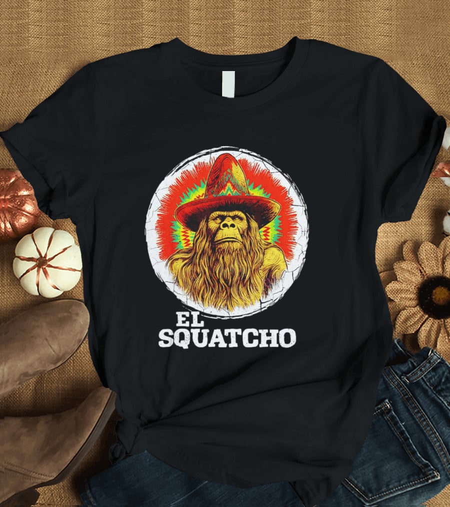 El Squatcho Psychedelic Sombrero Bigfoot T-Shirt