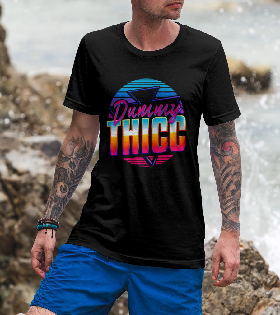 Dummy Thicc 80s Retro Vaporwave Aesthetic T-Shirt
