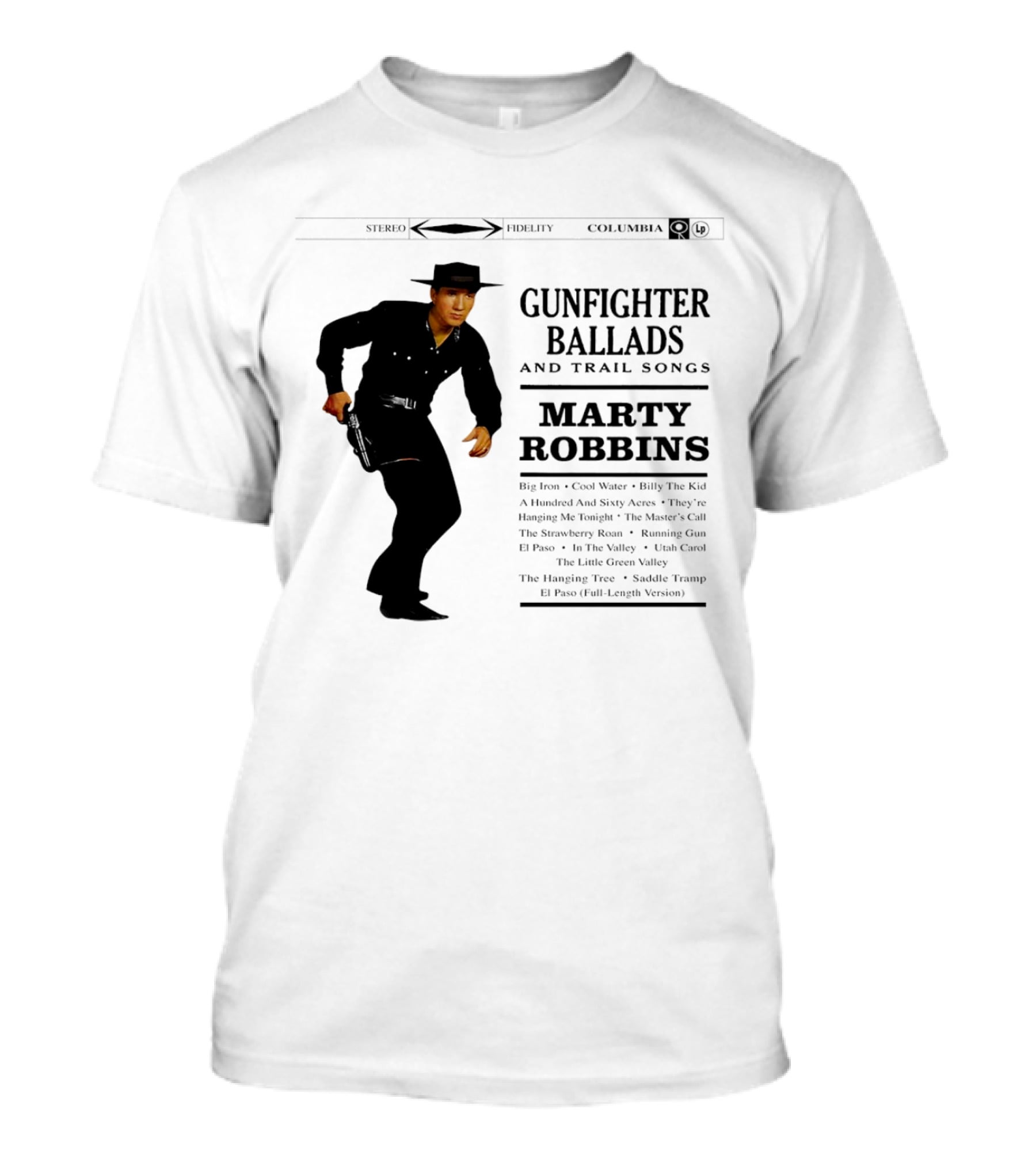 Marty Robbins Gunfighter Ballads And Trail Songs Album Cover Art Columbia T-Shirt