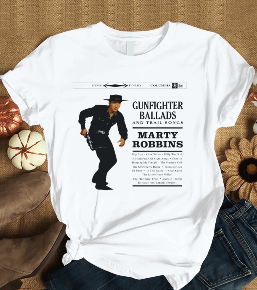 Marty Robbins Gunfighter Ballads And Trail Songs Album Cover Art Columbia T-Shirt