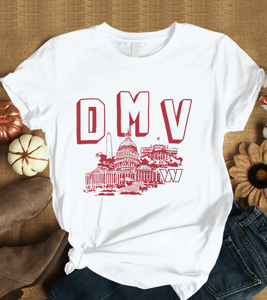 Washington Commanders DMV Capitol Building Sketched T-Shirt