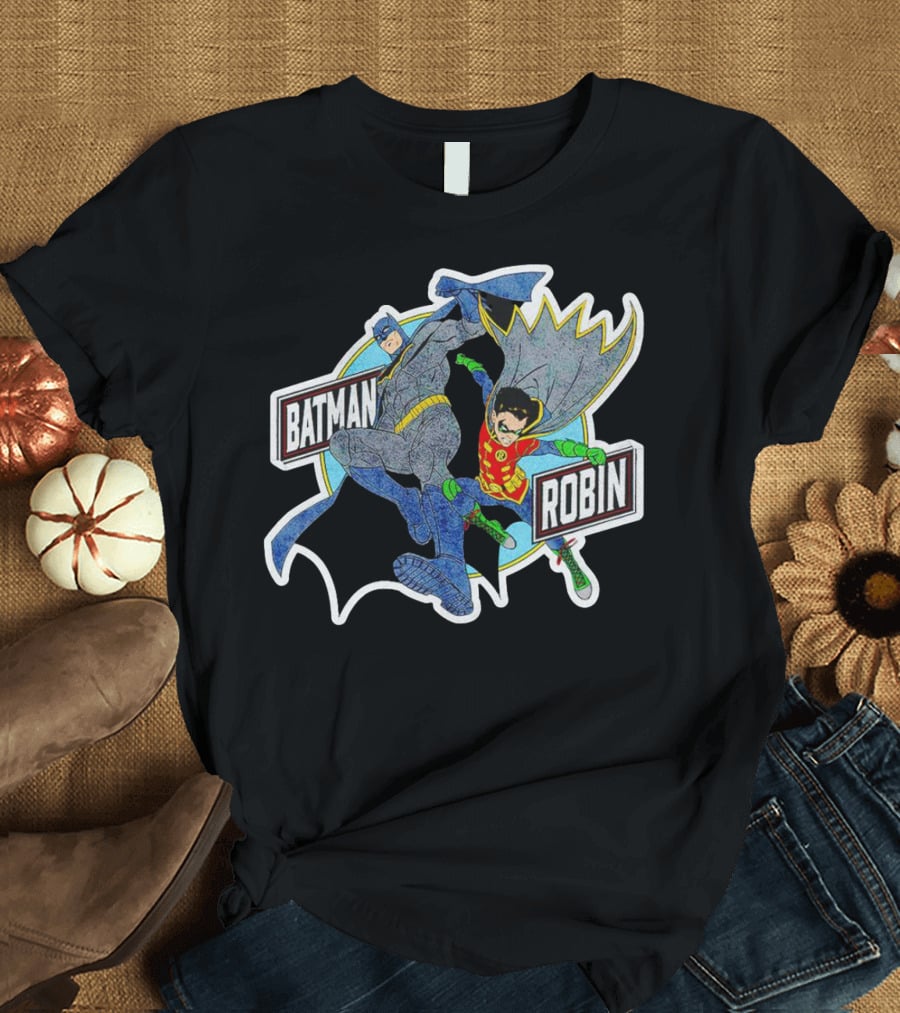 Batman Robin Retro Dynamic Duo Comic T-Shirt