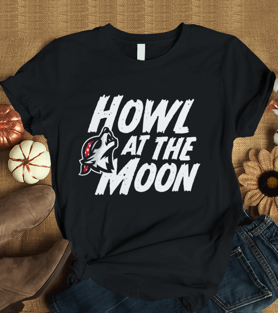 Erie Seawolves Howl At The Moon Wolf T-Shirt