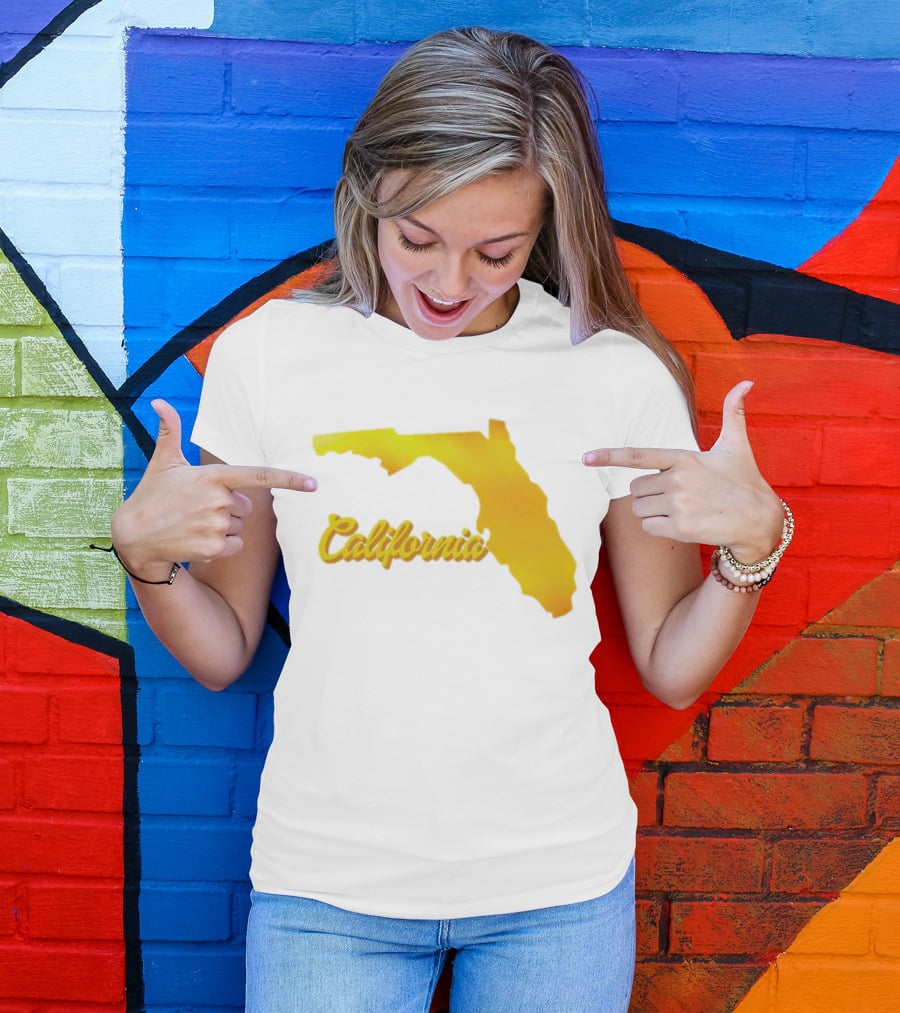 California Map Golden Florida Shape T-Shirt