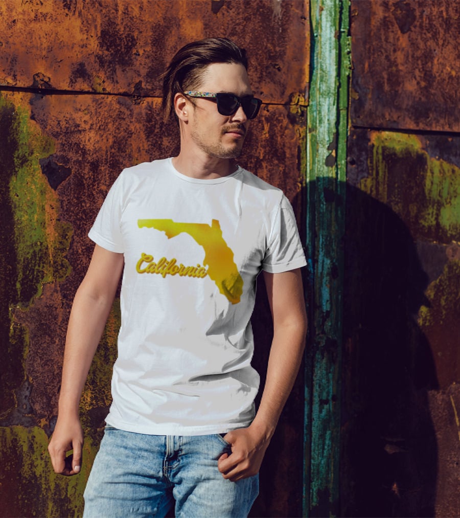 California Map Golden Florida Shape T-Shirt