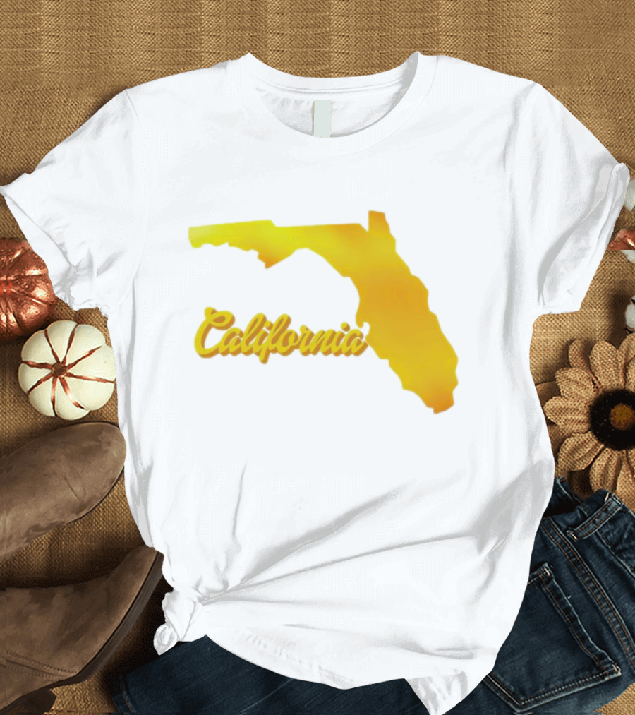 California Map Golden Florida Shape T-Shirt