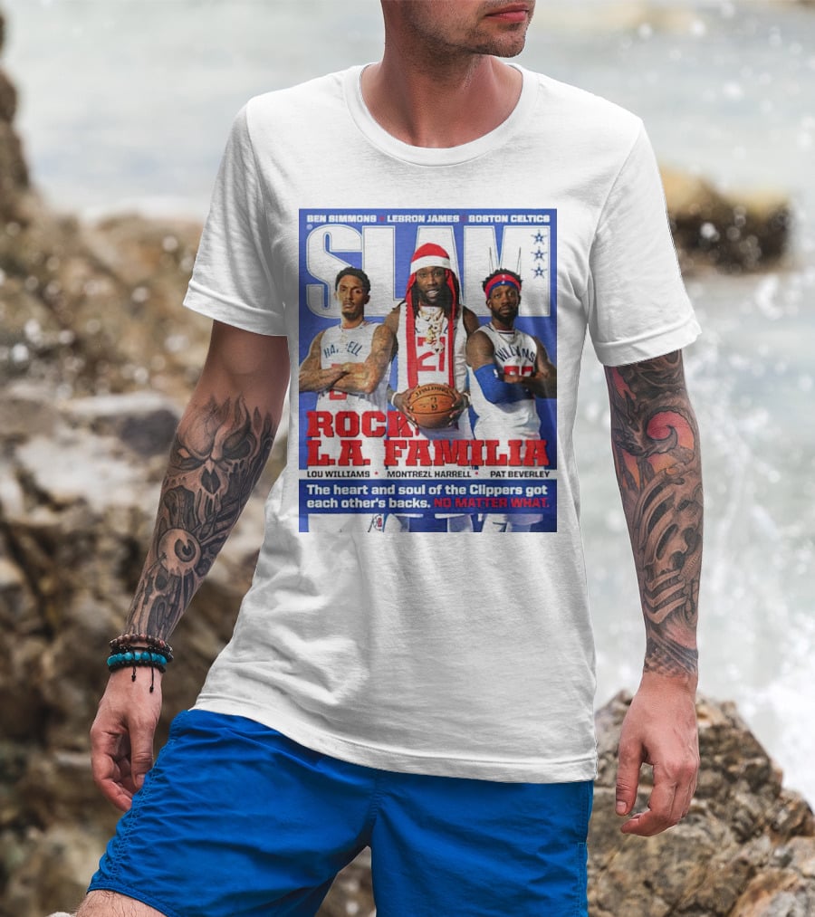 Slam Rock LA Familia Lou Williams Montrezl Harrell Pat Beverley Clippers T-Shirt