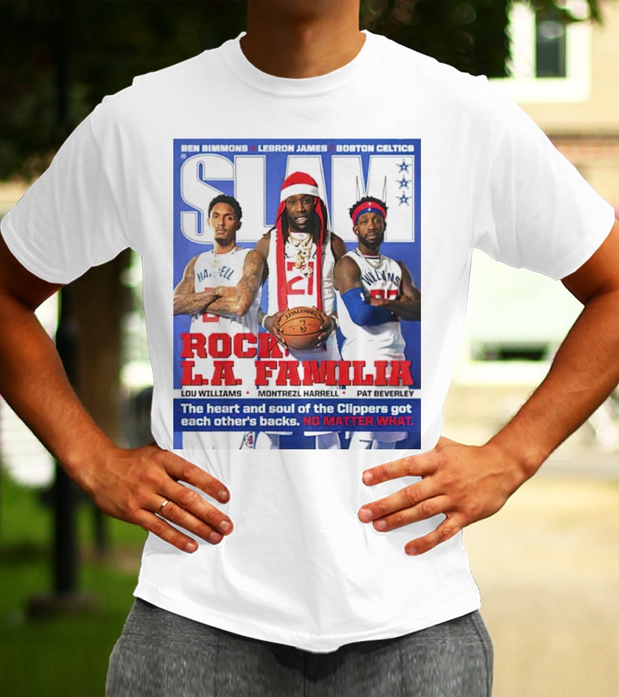 Slam Rock LA Familia Lou Williams Montrezl Harrell Pat Beverley Clippers T-Shirt
