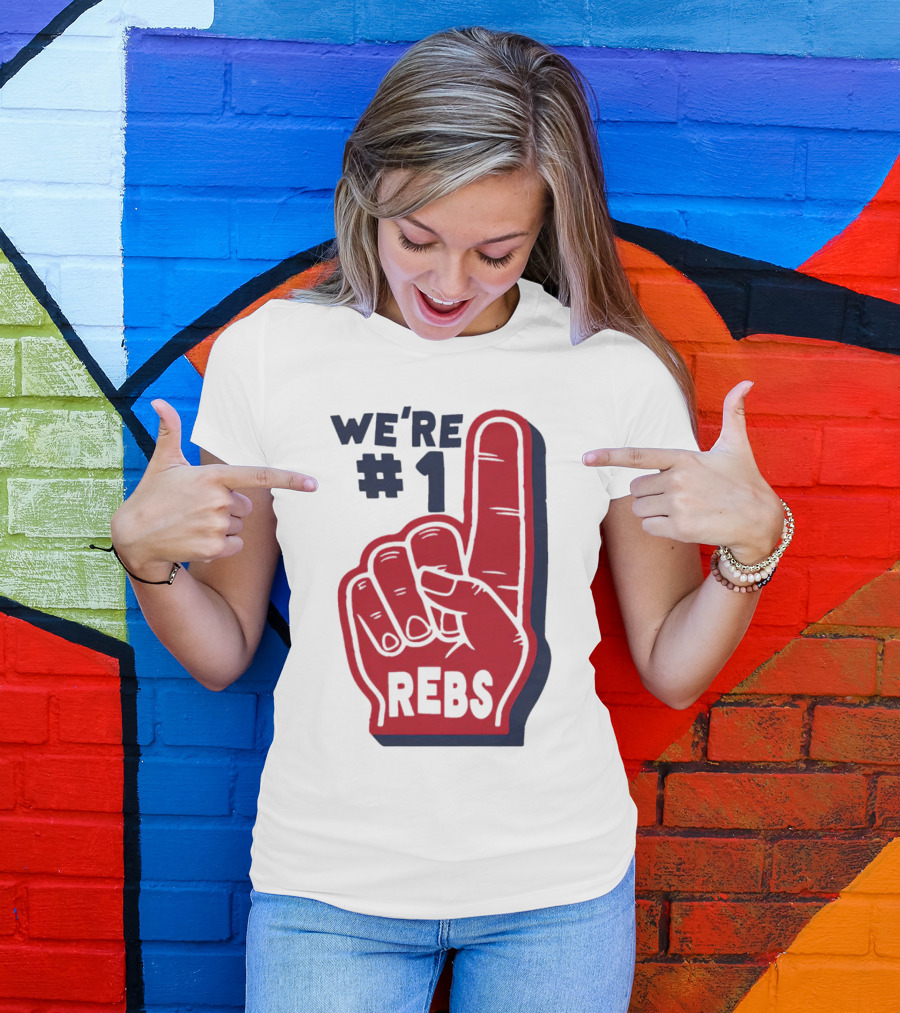 We're #1 Rebs Foam Finger Sports T-Shirt