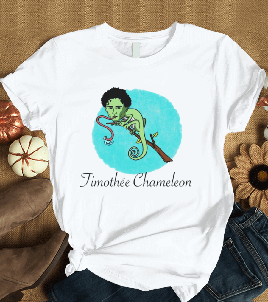 Timothée Chameleon With Green Lizard And Curled Tongue T-Shirt