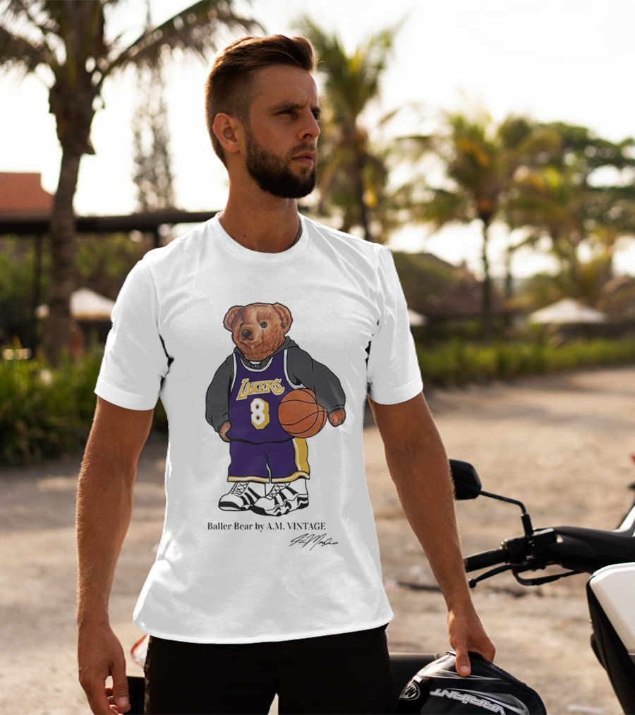 Lakers Baller Bear Kobe Bryant Champion Number 8 T-Shirt