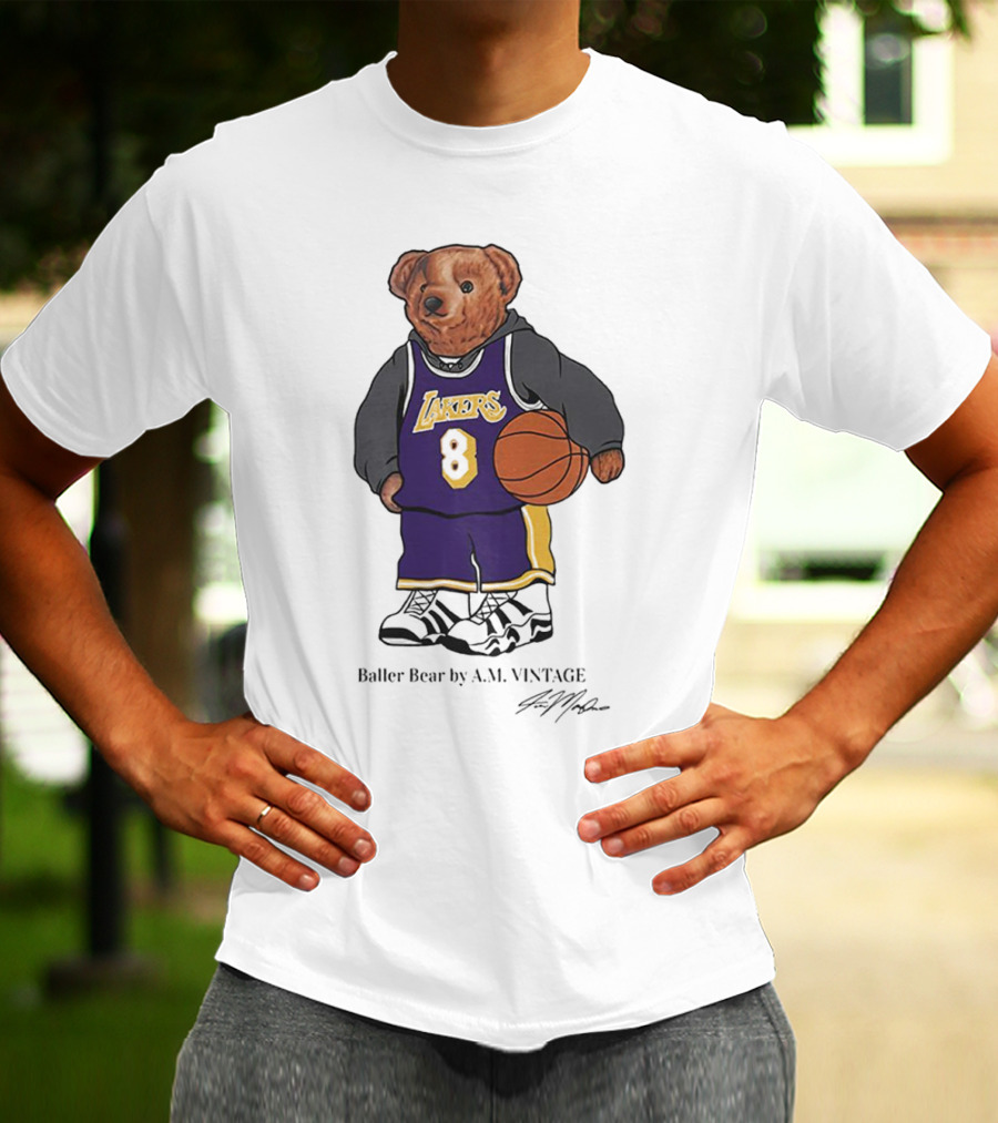 Lakers Baller Bear Kobe Bryant Champion Number 8 T-Shirt