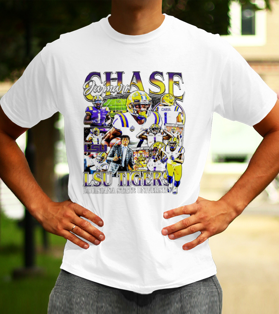 Ja'marr Chase LSU Tigers Football Collage Louisiana State University T-Shirt