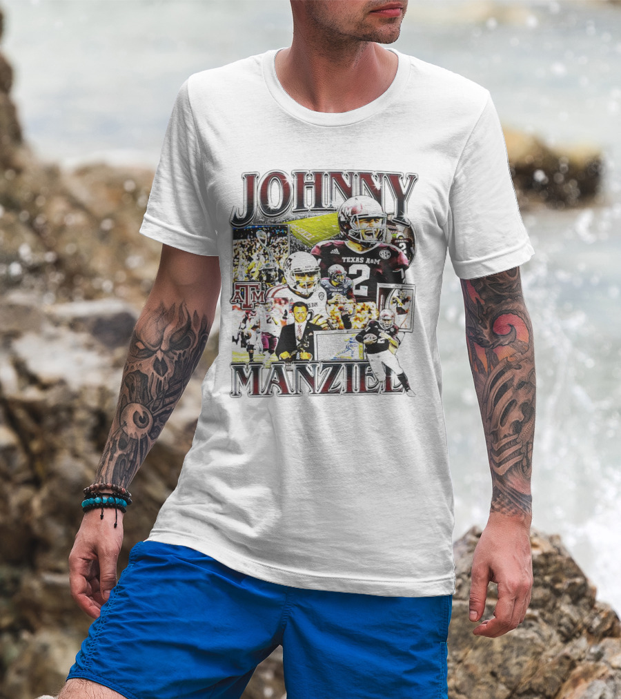 Johnny Manziel Texas A&M Aggies Football Highlights Collage T-Shirt