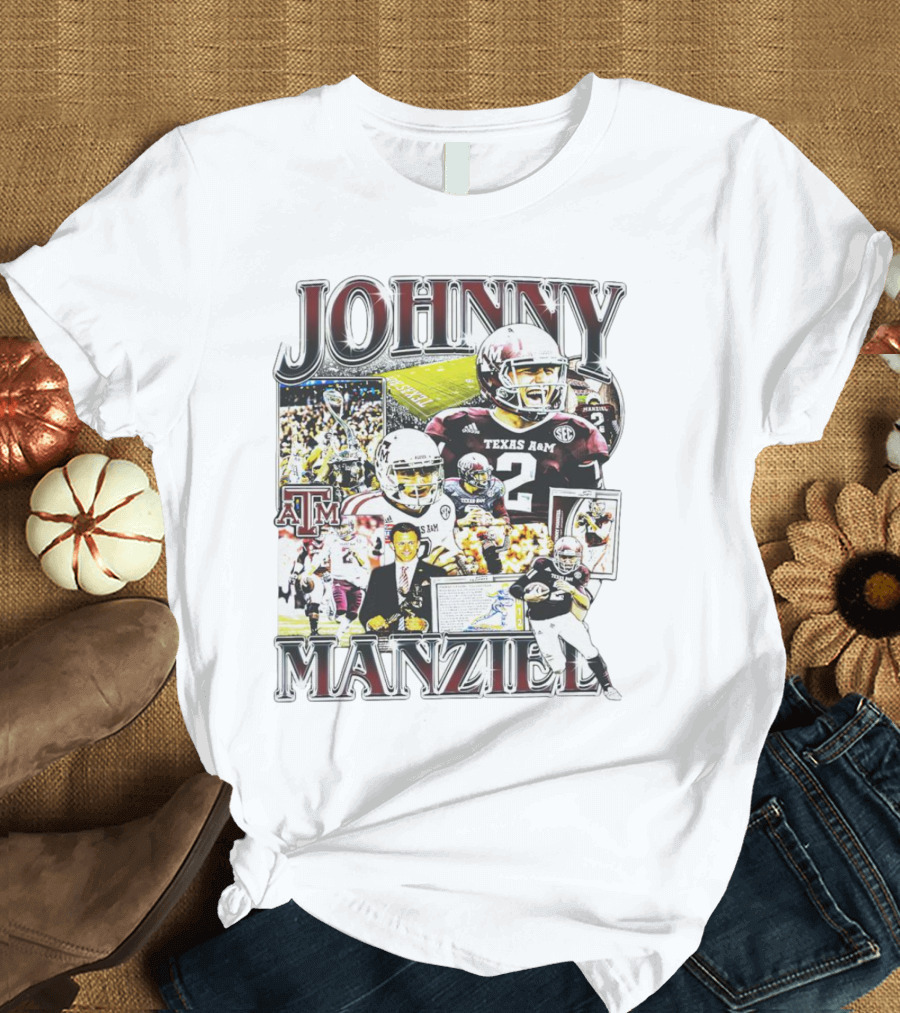 Johnny Manziel Texas A&M Aggies Football Highlights Collage T-Shirt