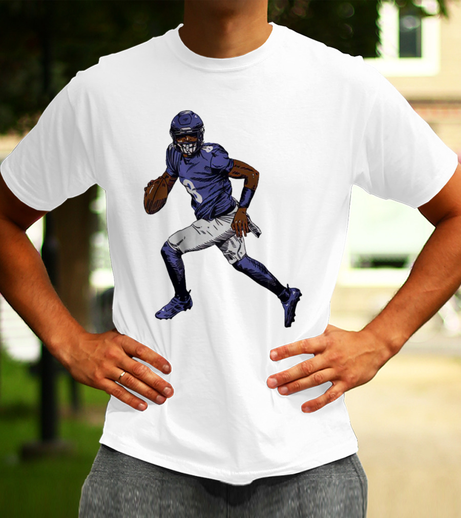 Lamar Jackson Baltimore Ravens Superstar Signature Pose T-Shirt