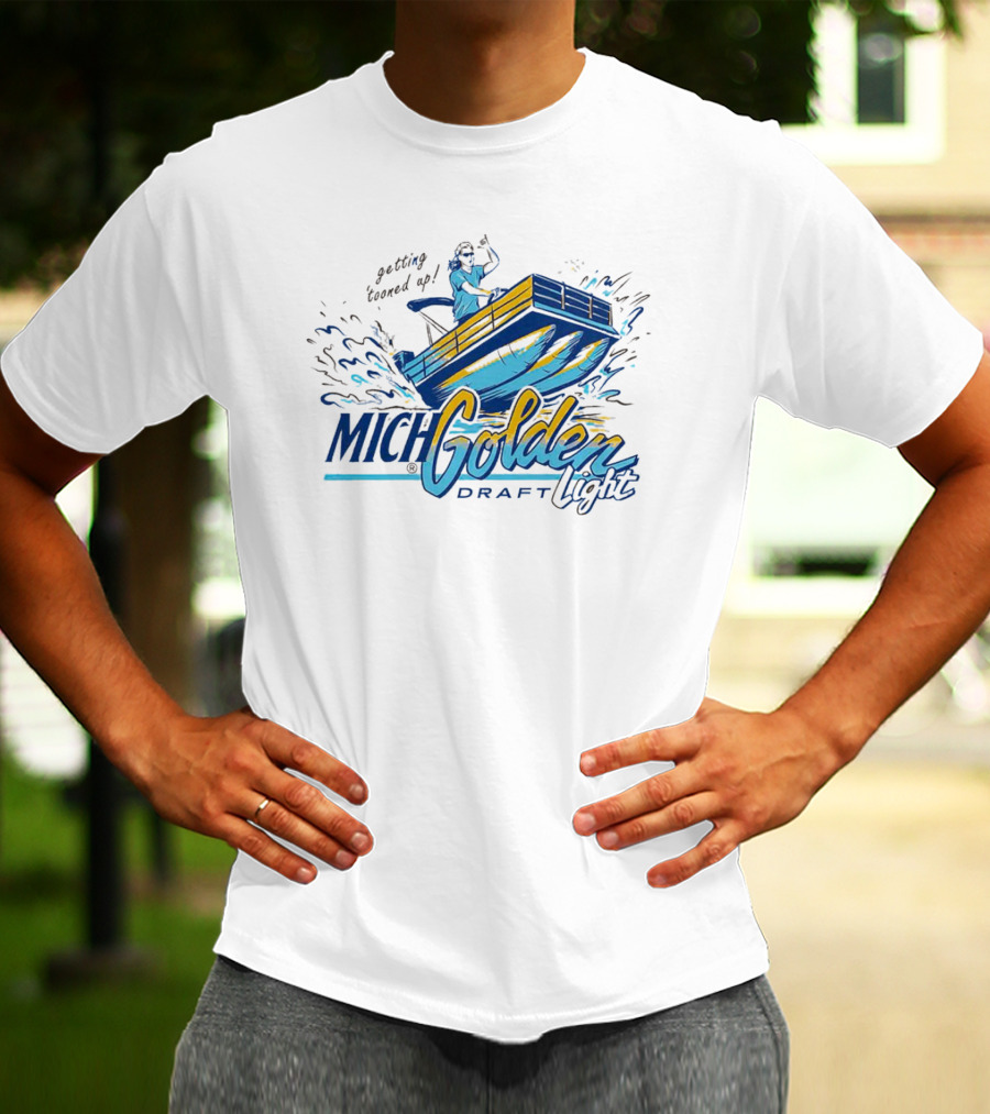 Getting Tooned Up Mich Golden Draft Light Boat Adventure T-Shirt
