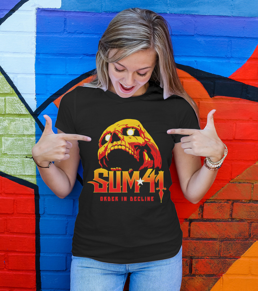 Sum 41 Order In Decline Skull Yellow Red T-Shirt