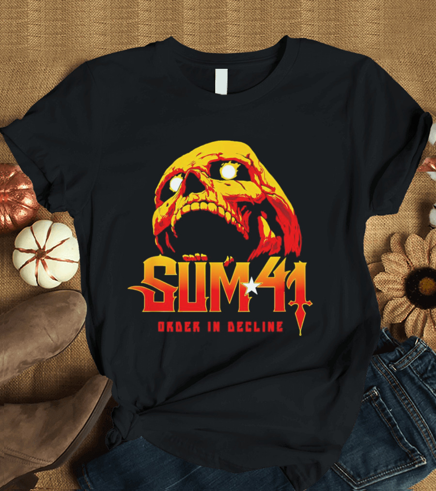 Sum 41 Order In Decline Skull Yellow Red T-Shirt