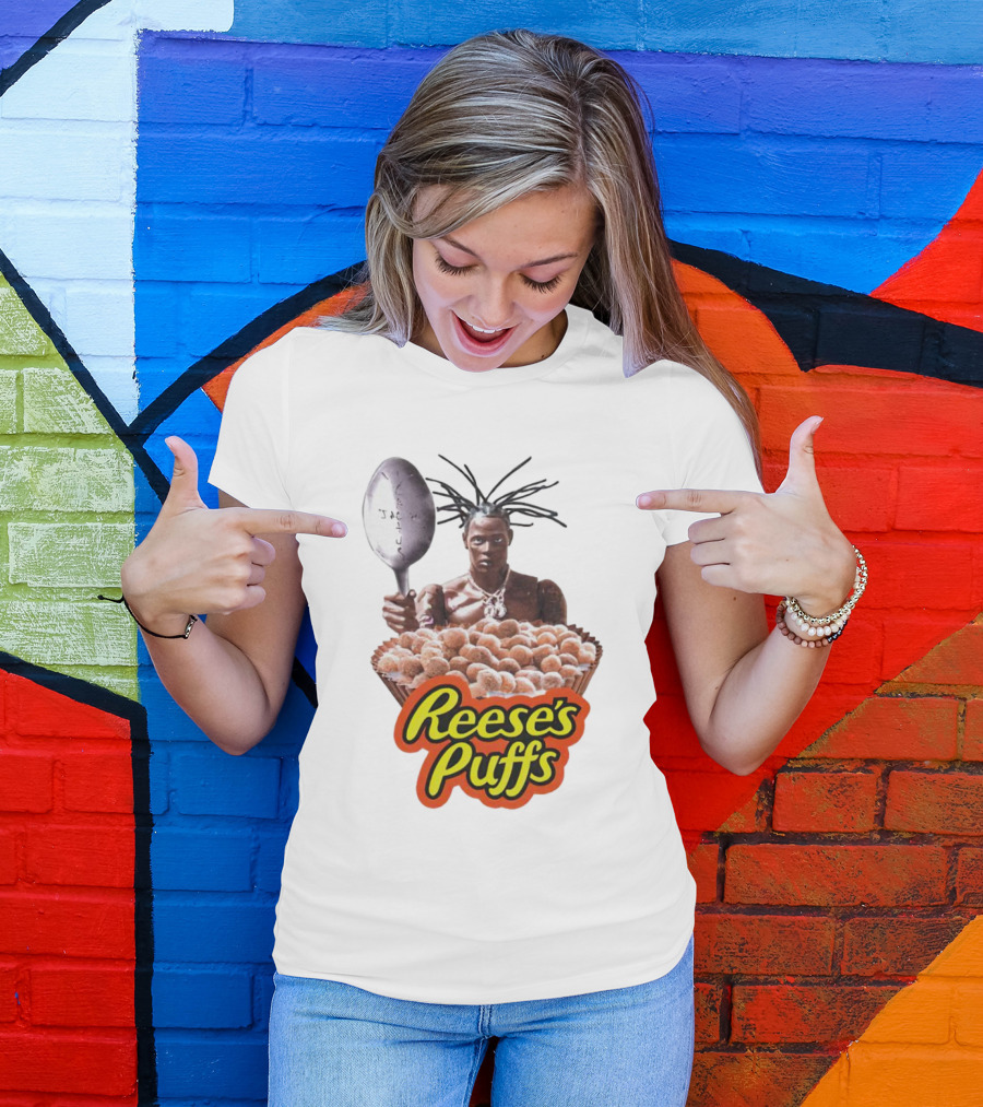 Travis Scott Reese's Puffs Cereal Spoon Branding T-Shirt