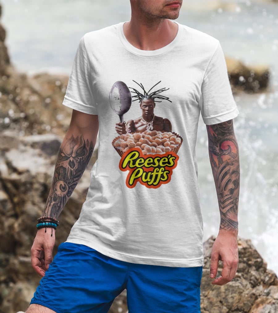 Travis Scott Reese's Puffs Cereal Spoon Branding T-Shirt